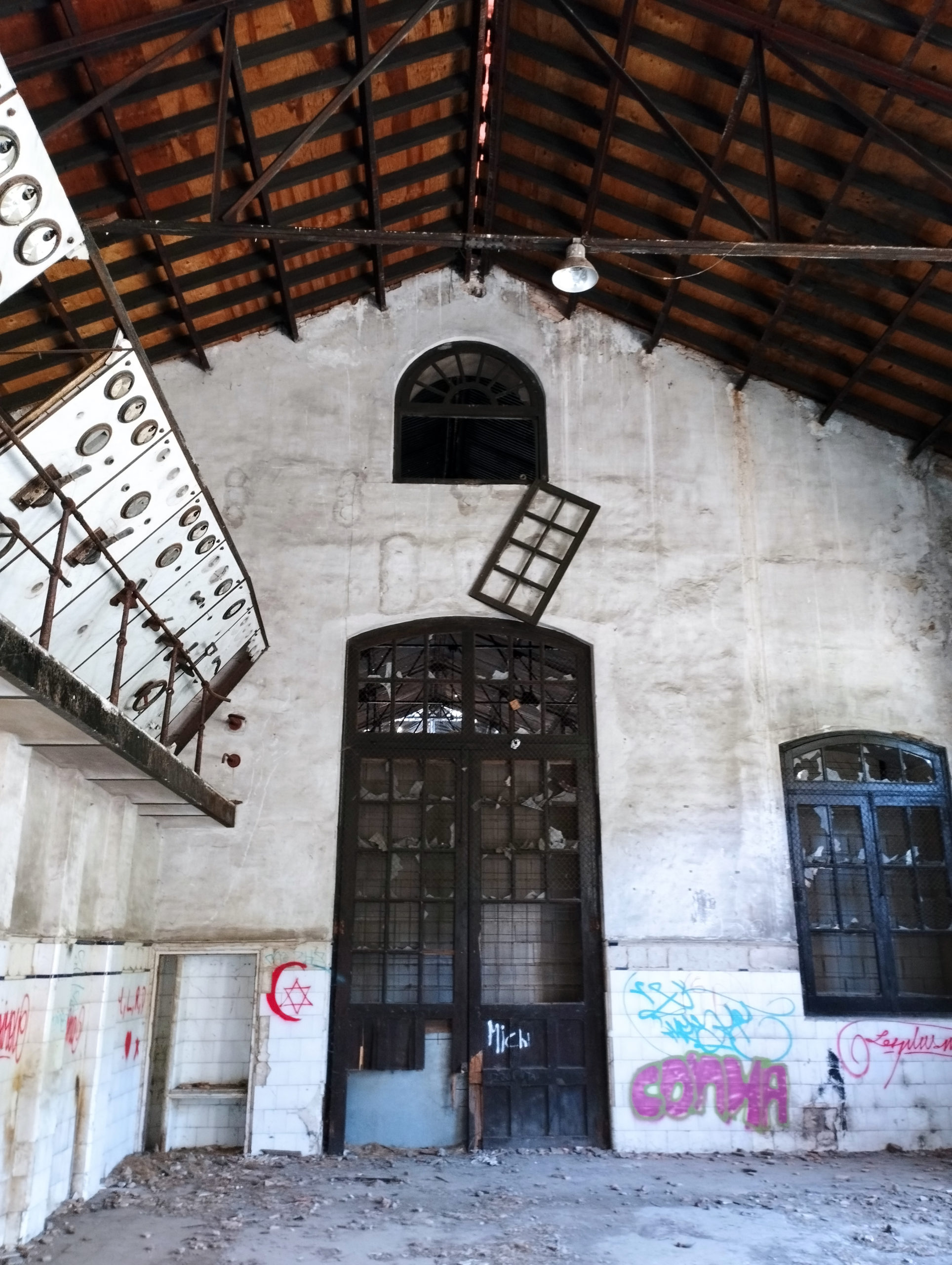 Interior del pabellón bocaminas. Pozo I. Fotografía: Isabel Muñoz